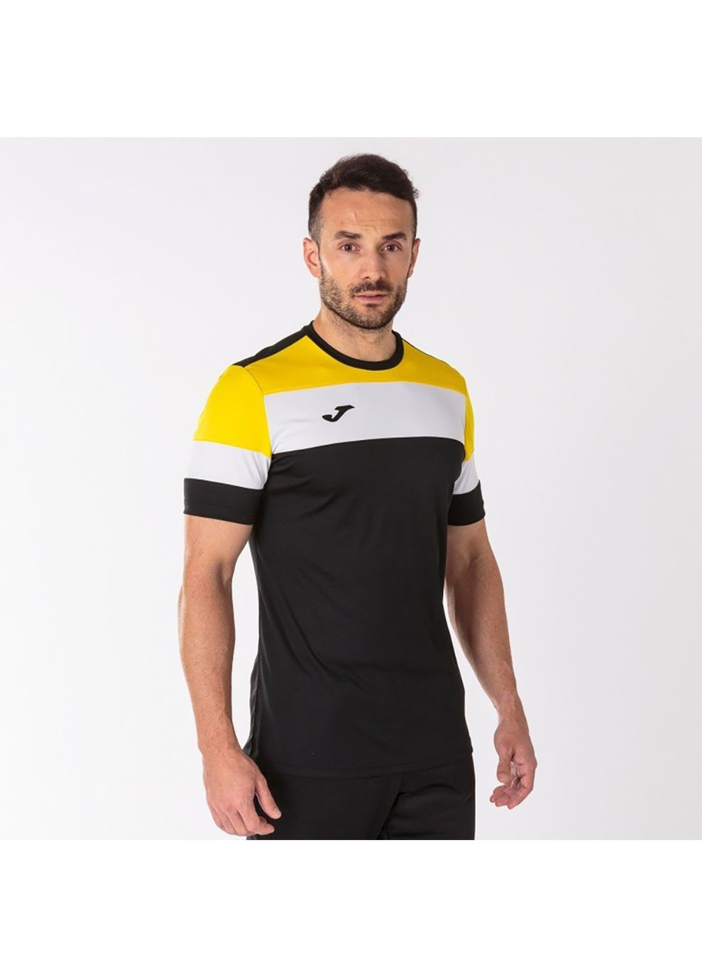 Комбінована футболка crew iv t-shirt black-yellow s/s чорний,жовтий 101534.109 Joma
