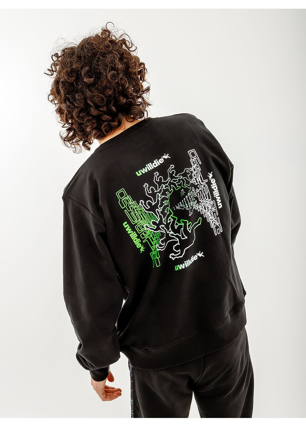 Черная мужская футболка uwilldie23 crewneck черный Australian