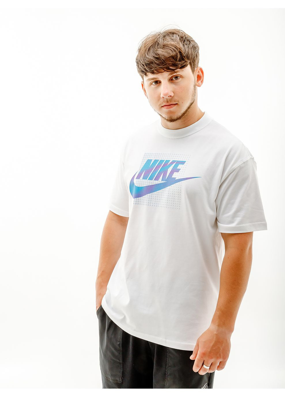 Белая мужская футболка m nsw tee m90 12mo futura белый Nike