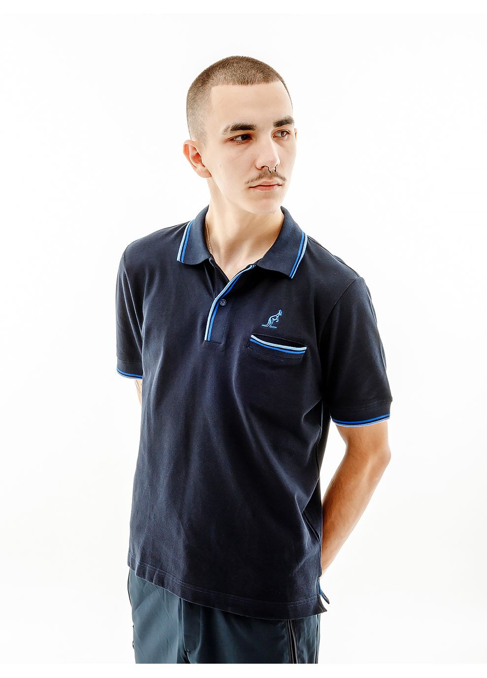 Синя чоловіча футболка classy pique' polo r- fit синій Australian