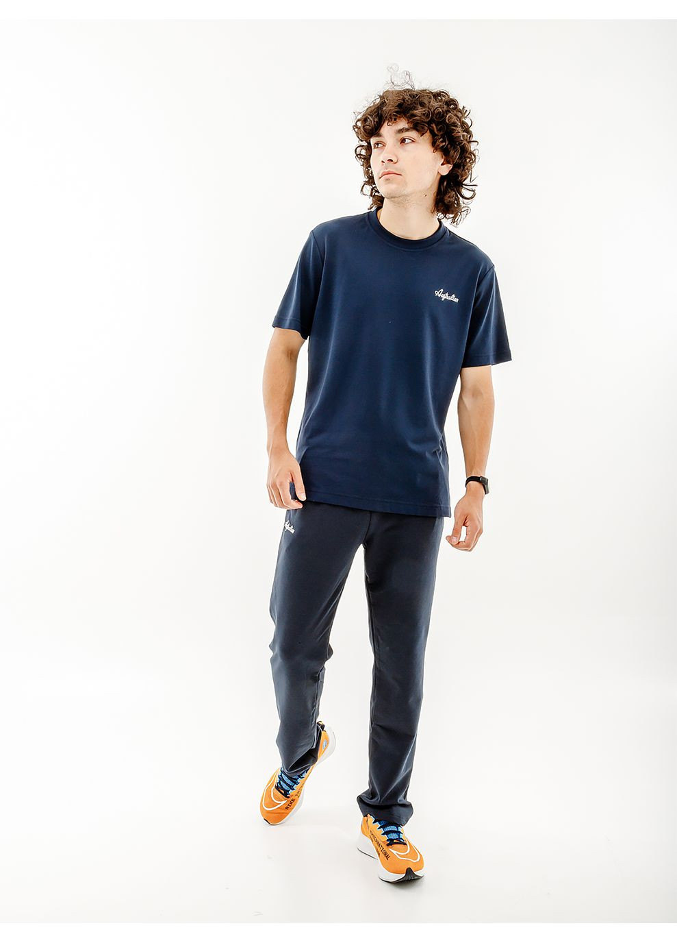 Синяя мужская футболка easy tech pique' t-shirt r-fit синий Australian