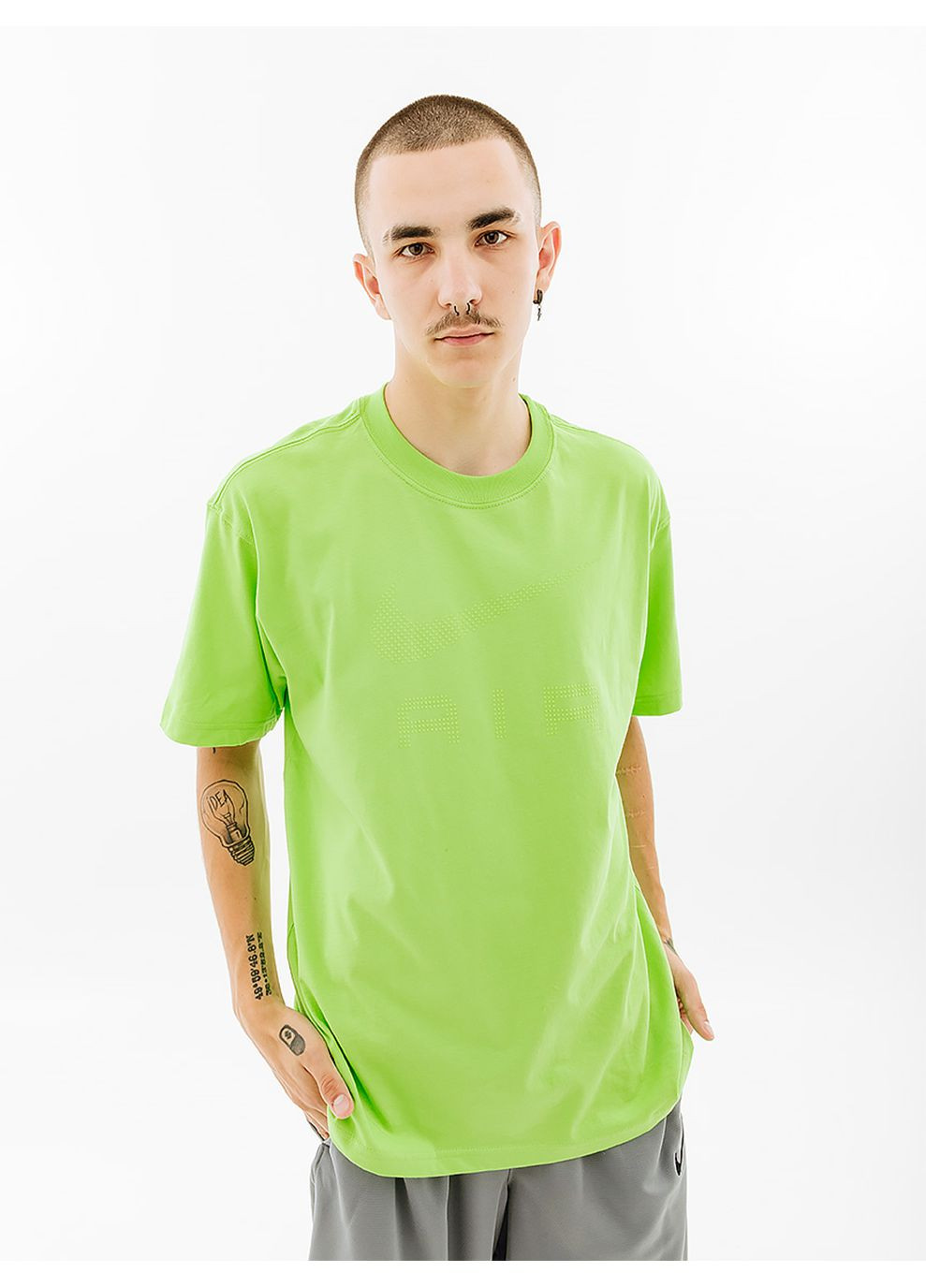 Салатовая мужская футболка m nsw tee m90 air салатовый l Nike