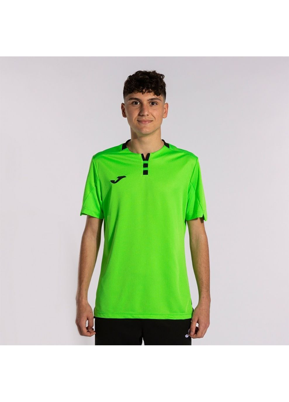 Комбинированная футболка gold iv short sleeve t-shirt fluor green black зеленый,черный Joma