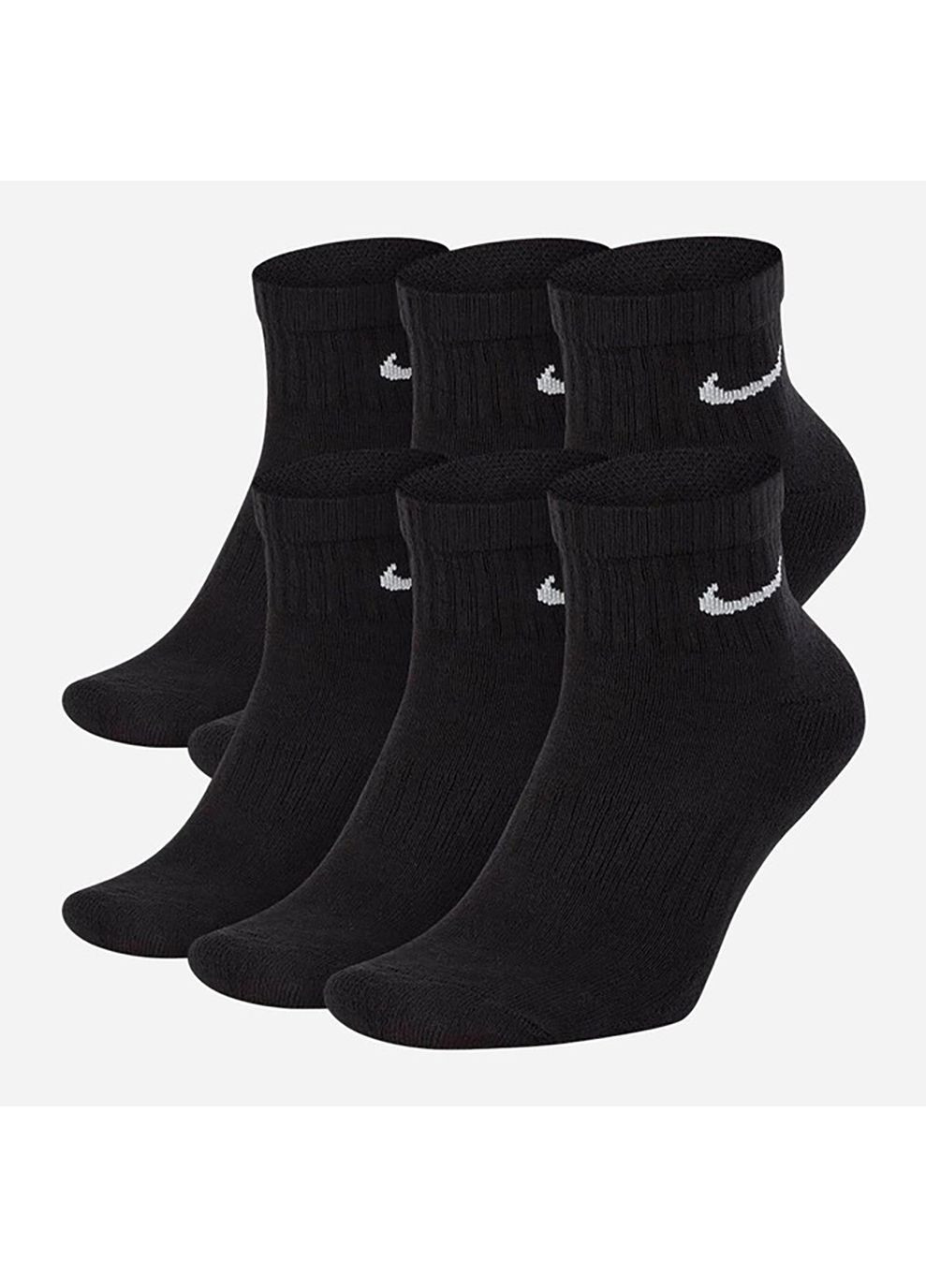 Чоловічі Шкарпетки U NK EVERYDAY CUSH ANKLE 6PR-BD чорний Nike (268983152)