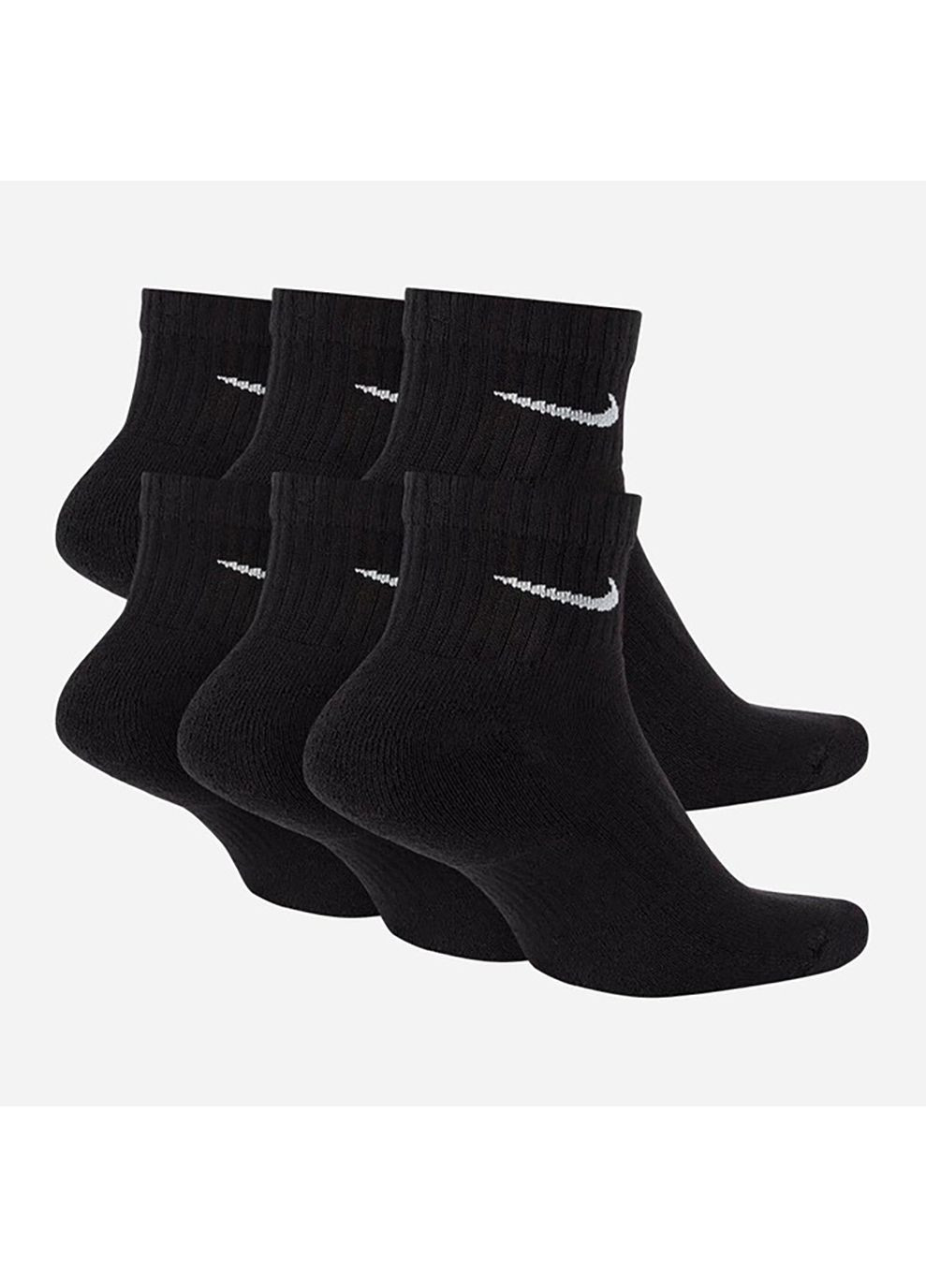 Чоловічі Шкарпетки U NK EVERYDAY CUSH ANKLE 6PR-BD чорний Nike (268983152)