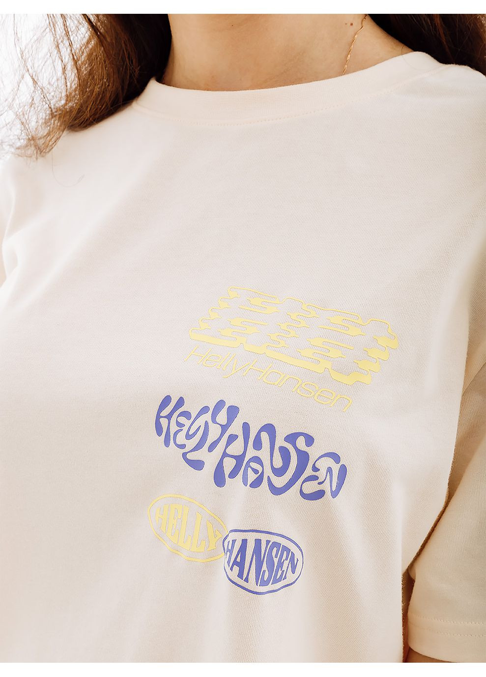 Бежева літня жіноча футболка w play t-shirt бежевий Helly Hansen
