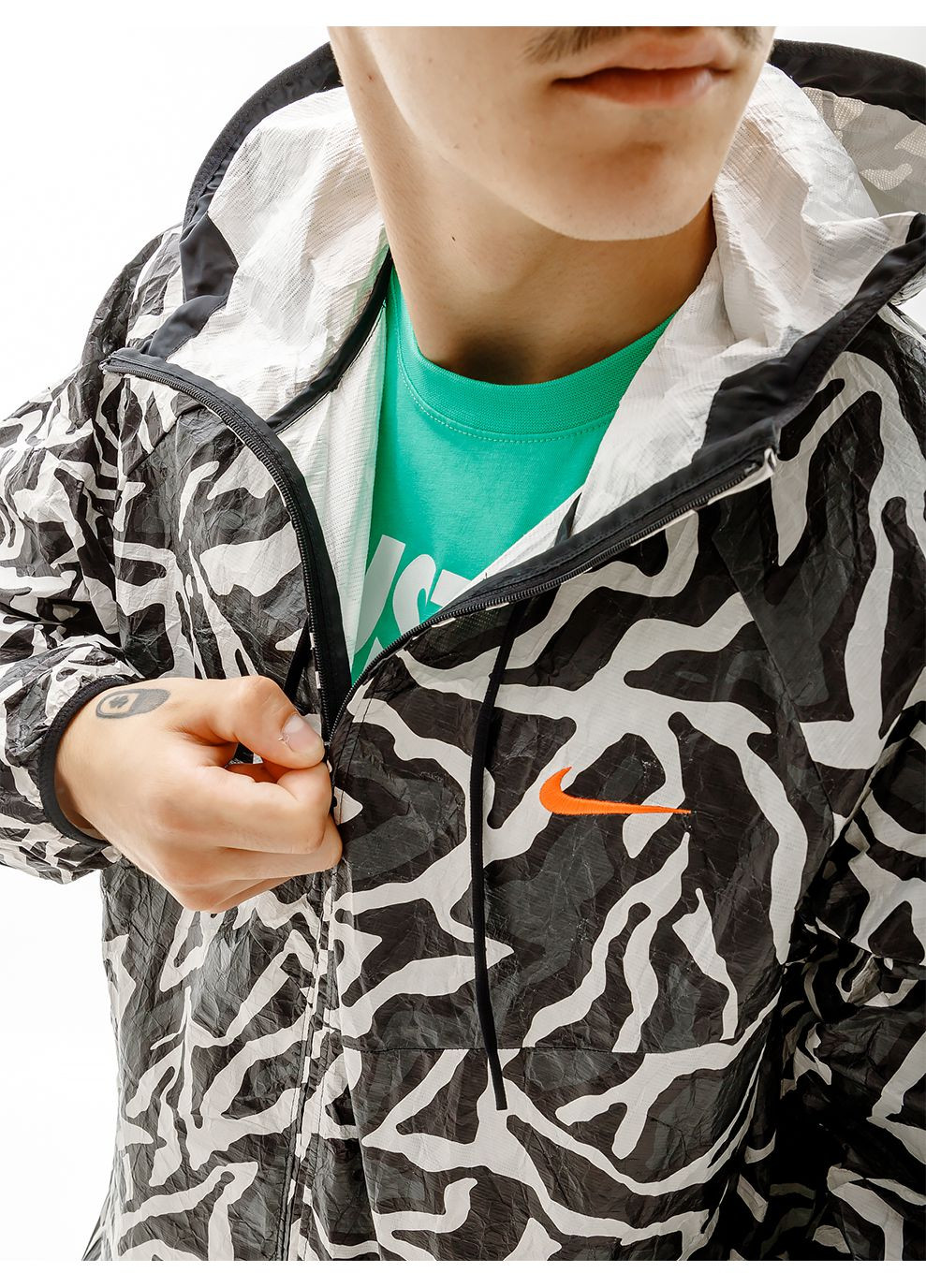 Комбинированная демисезонная мужская куртка m nsw trend jkt aop комбинированный Nike