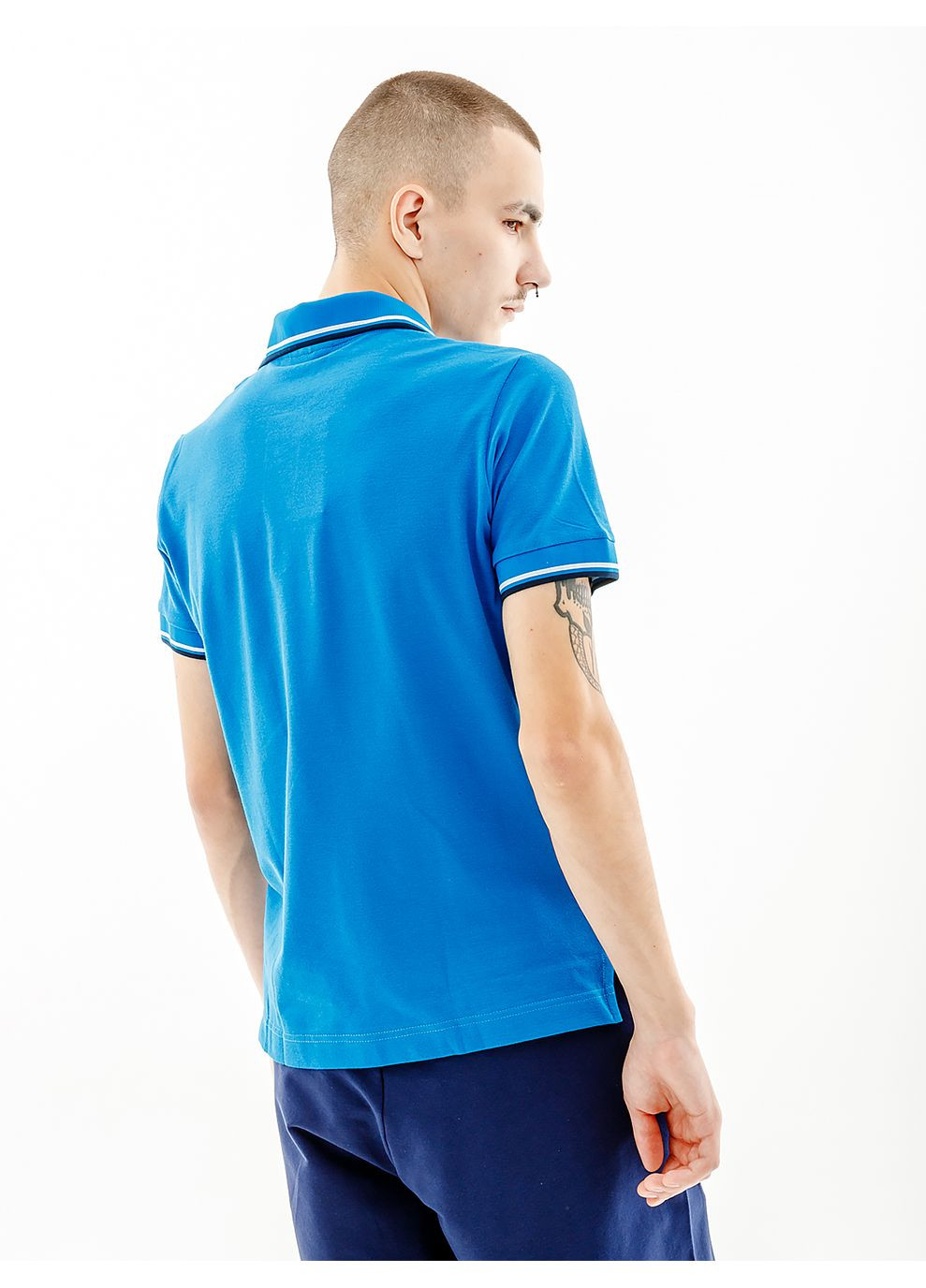 Голубая мужская футболка 2-stripe pique' polo s-fit голубой Australian