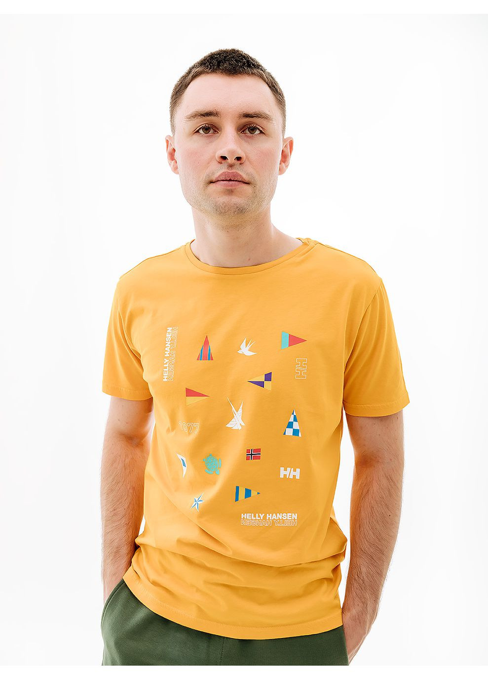 Оранжевая мужская футболка shoreline t-shirt 2.0 оранжевый Helly Hansen