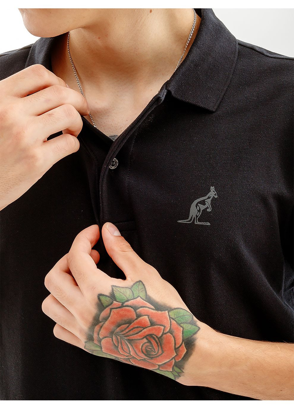 Чорна чоловіча футболка logos polo pique' el r-fit чорний Australian