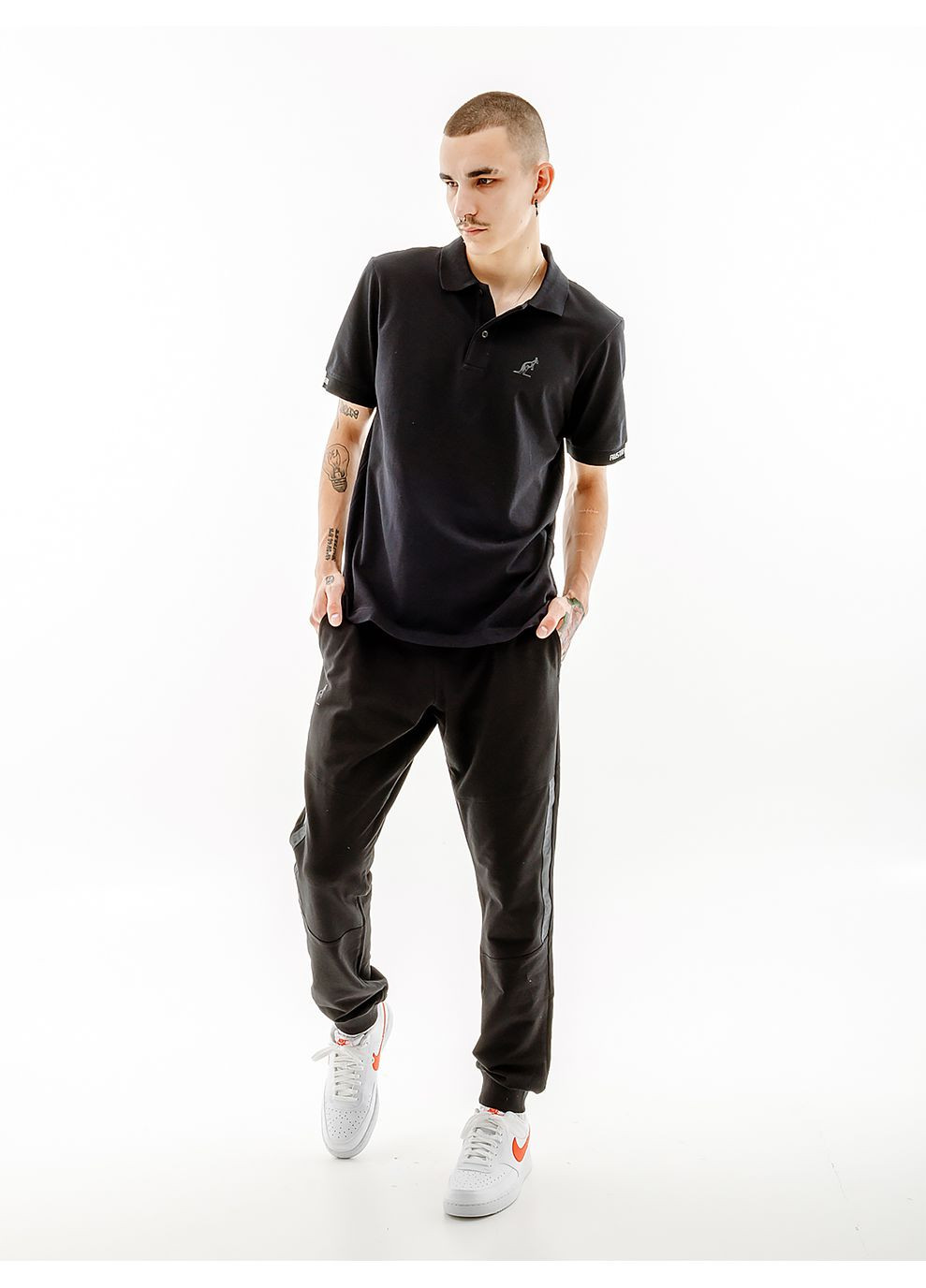 Чорна чоловіча футболка logos polo pique' el r-fit чорний Australian