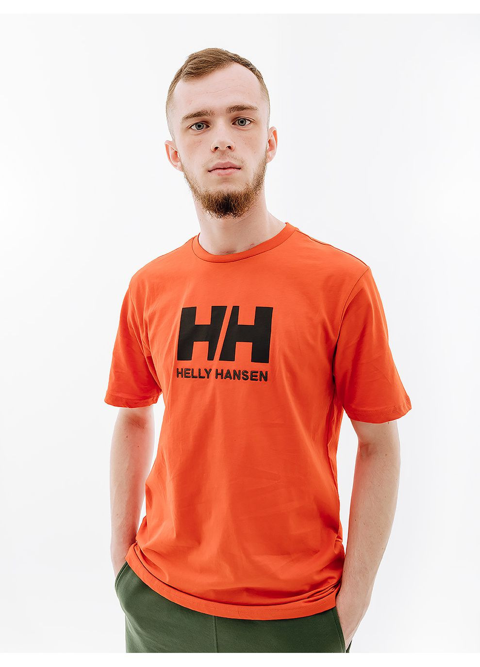 Помаранчева чоловіча футболка hh logo t-shirt помаранчевий Helly Hansen