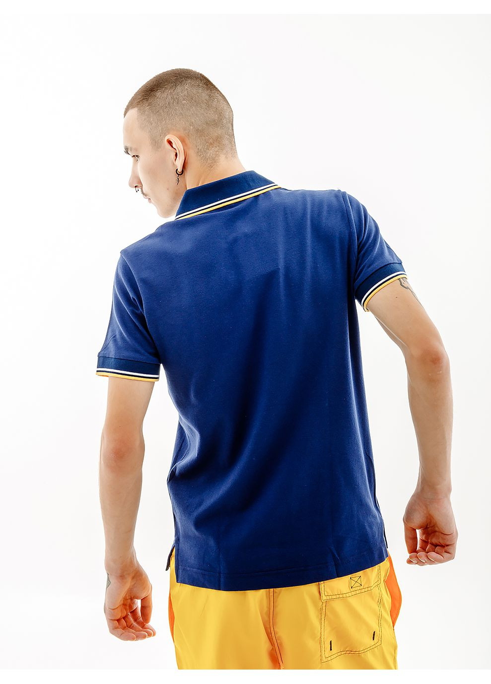 Синяя мужская футболка 2-stripe pique' polo s-fit синий Australian