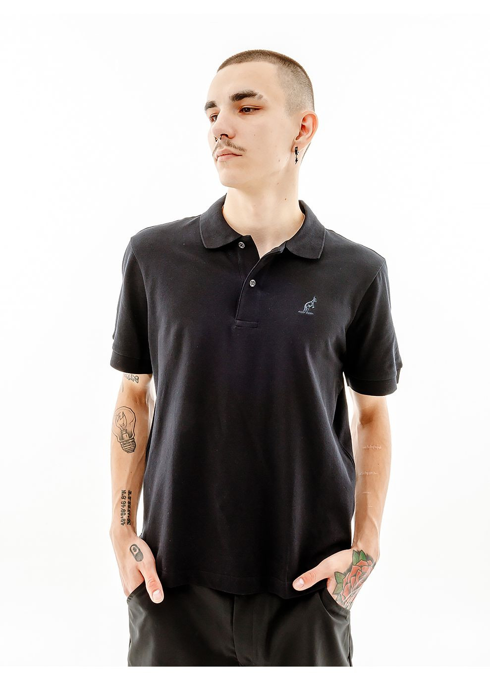 Черная мужская футболка easy pique' el polo r-fit черный Australian