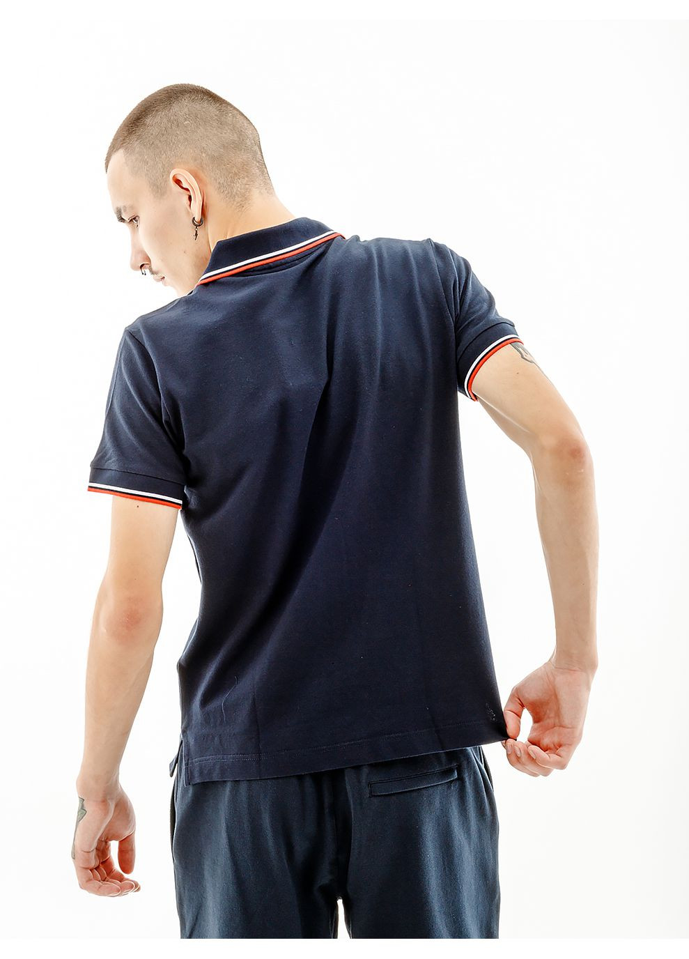 Синяя мужская футболка 2-stripe pique' polo s-fit синий Australian