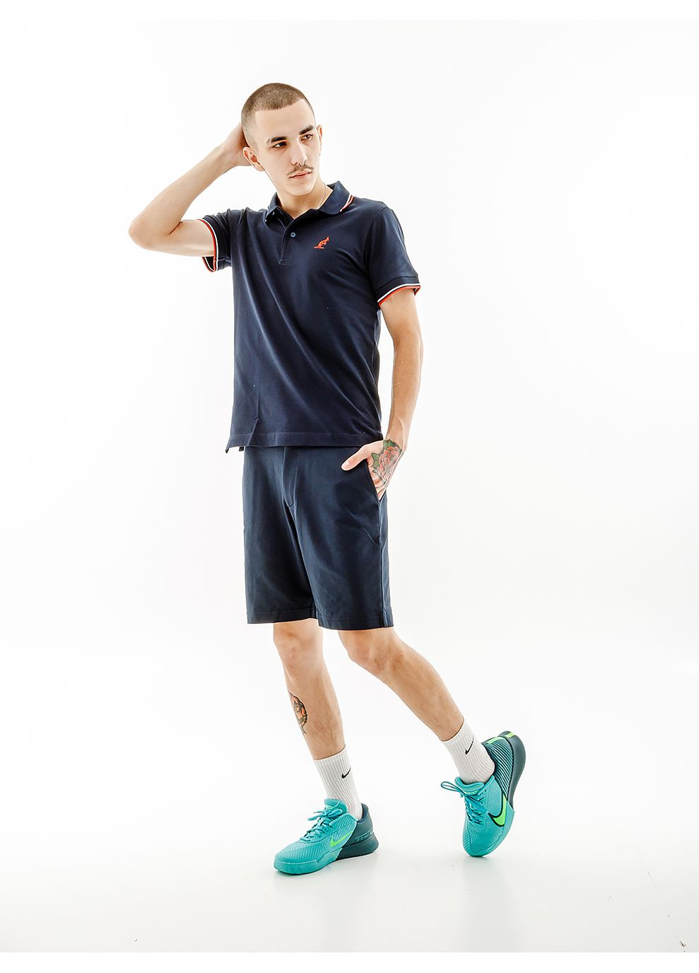 Синяя мужская футболка 2-stripe pique' polo s-fit синий Australian