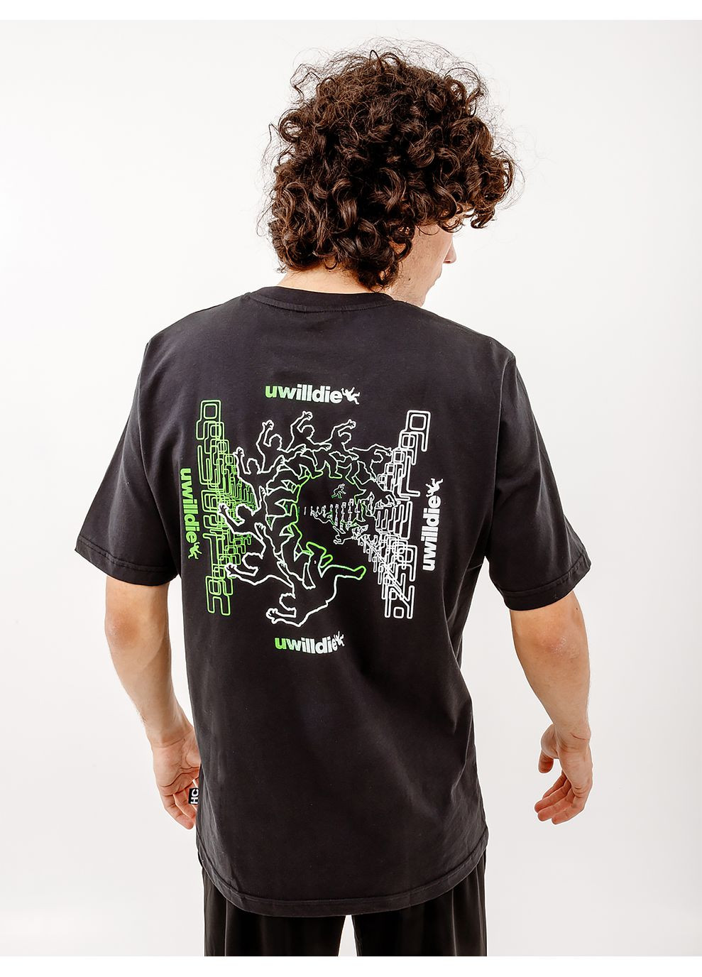 Черная мужская футболка uwilldie23 cotton tee черный Australian