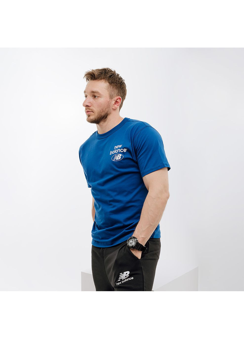 Синяя мужская футболка essentials reimagined синий New Balance