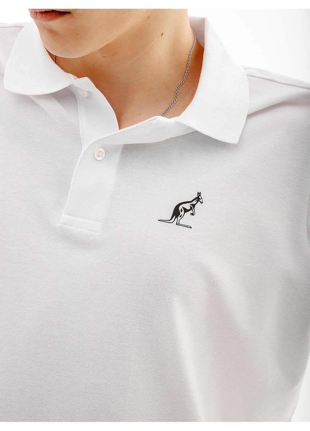 Біла чоловіча футболка logos polo pique' el r-fit білий Australian