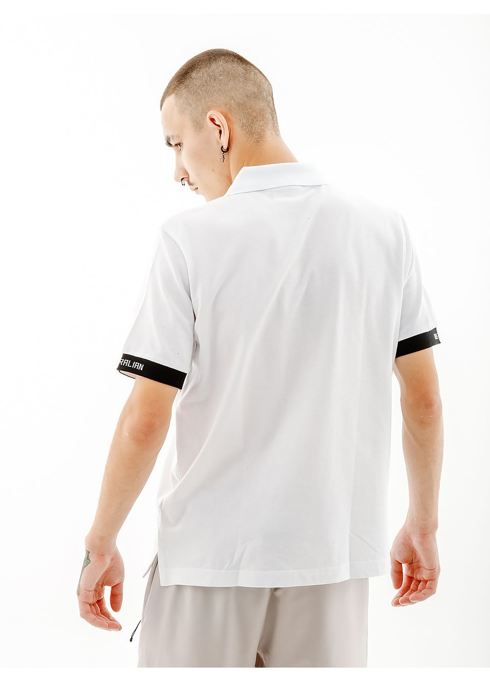 Белая мужская футболка logos polo pique' el r-fit белый Australian