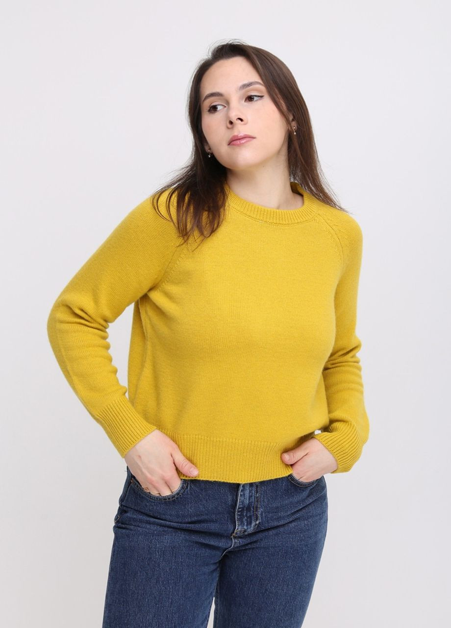 Жовтий демісезонний светр жіночий жовтий однотонний прямий джемпер JEANSclub Пряма