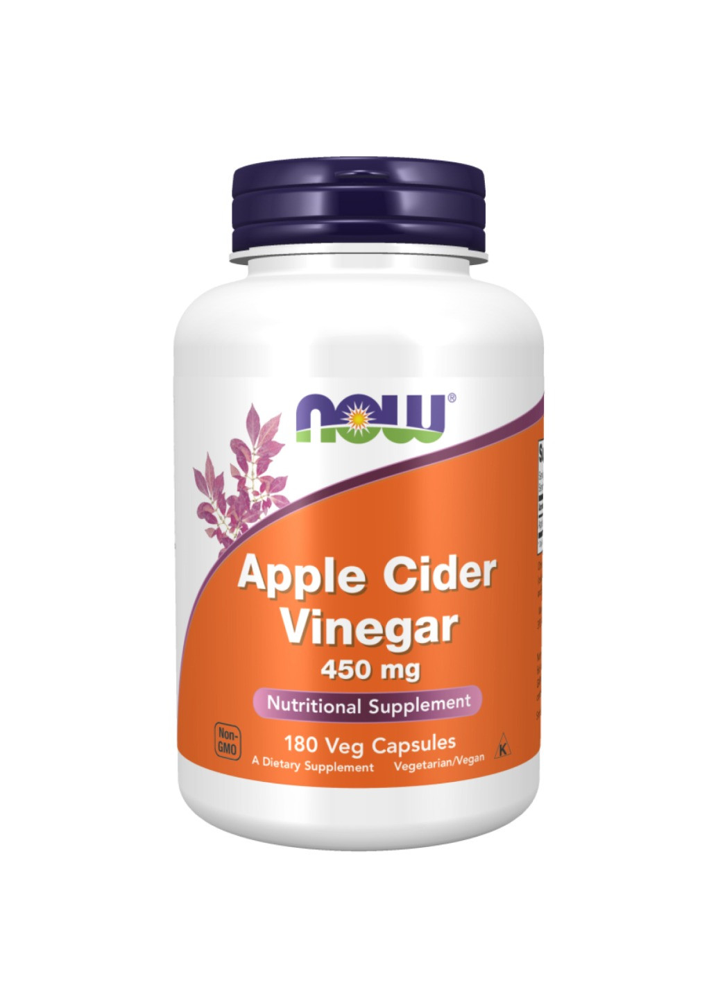 Яблучний органічний оцет для імунітету Apple Cider Vinegar 450 mg - 180 vcaps Now Foods (269117629)