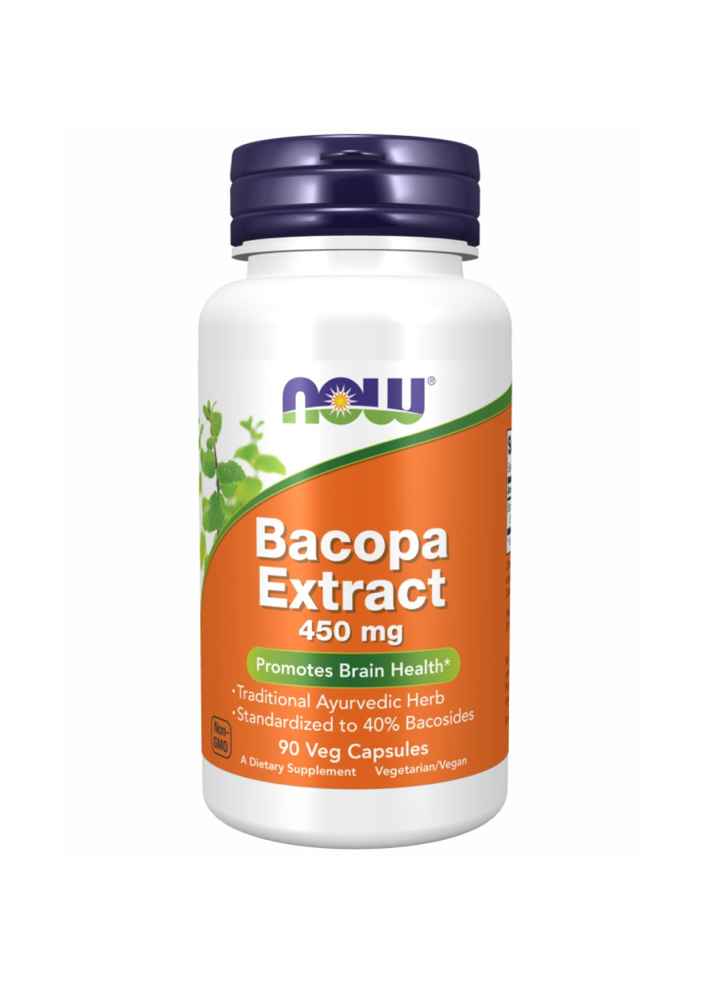 Трав'яна добавка для тонусу Bacopa Extract 450 mg - 90 vcaps Now Foods (269117622)
