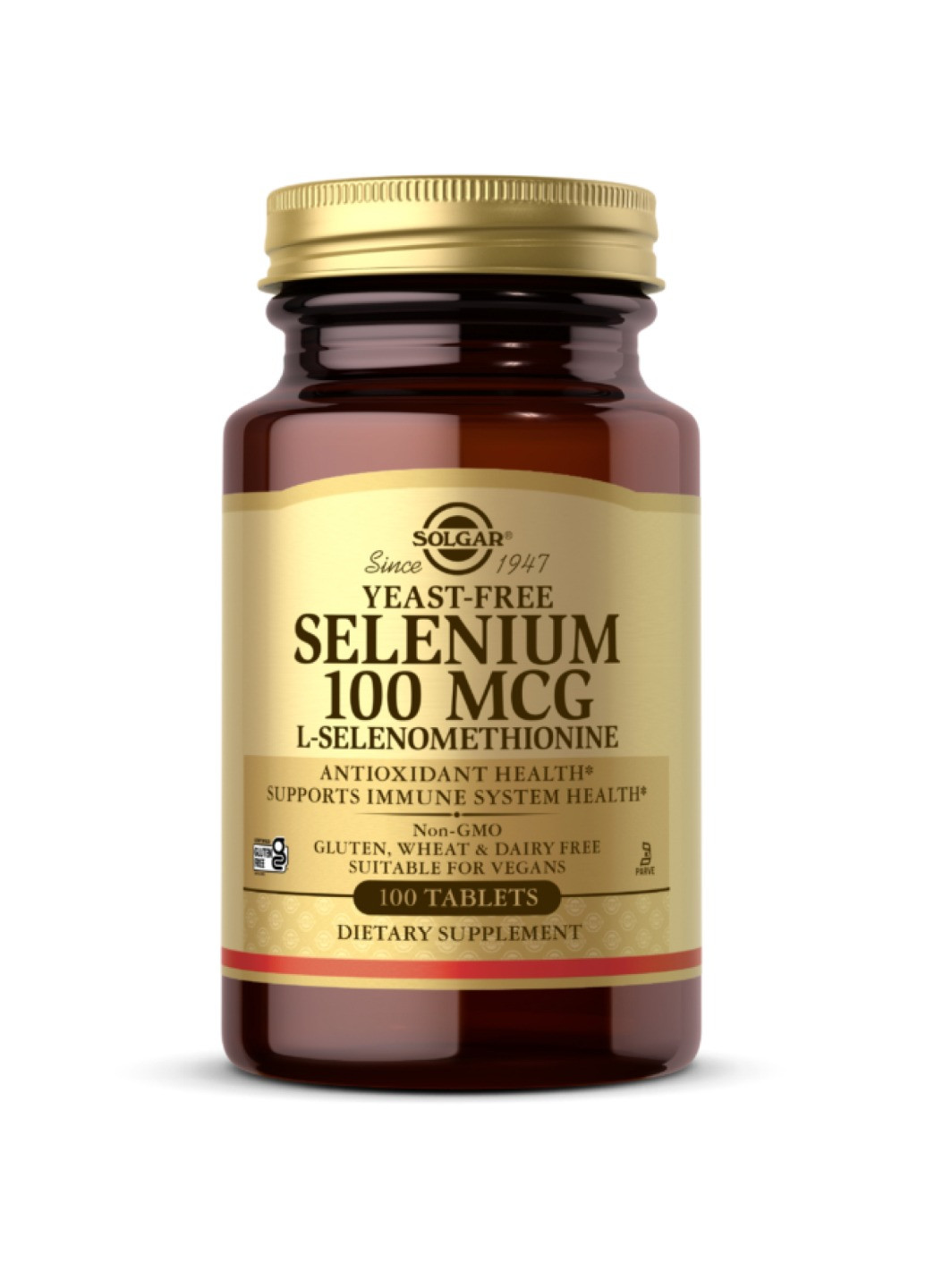 Селен для улучшения иммунитета Selenium Yeast-Free 100 mcg - 100 tabs Solgar (269117602)