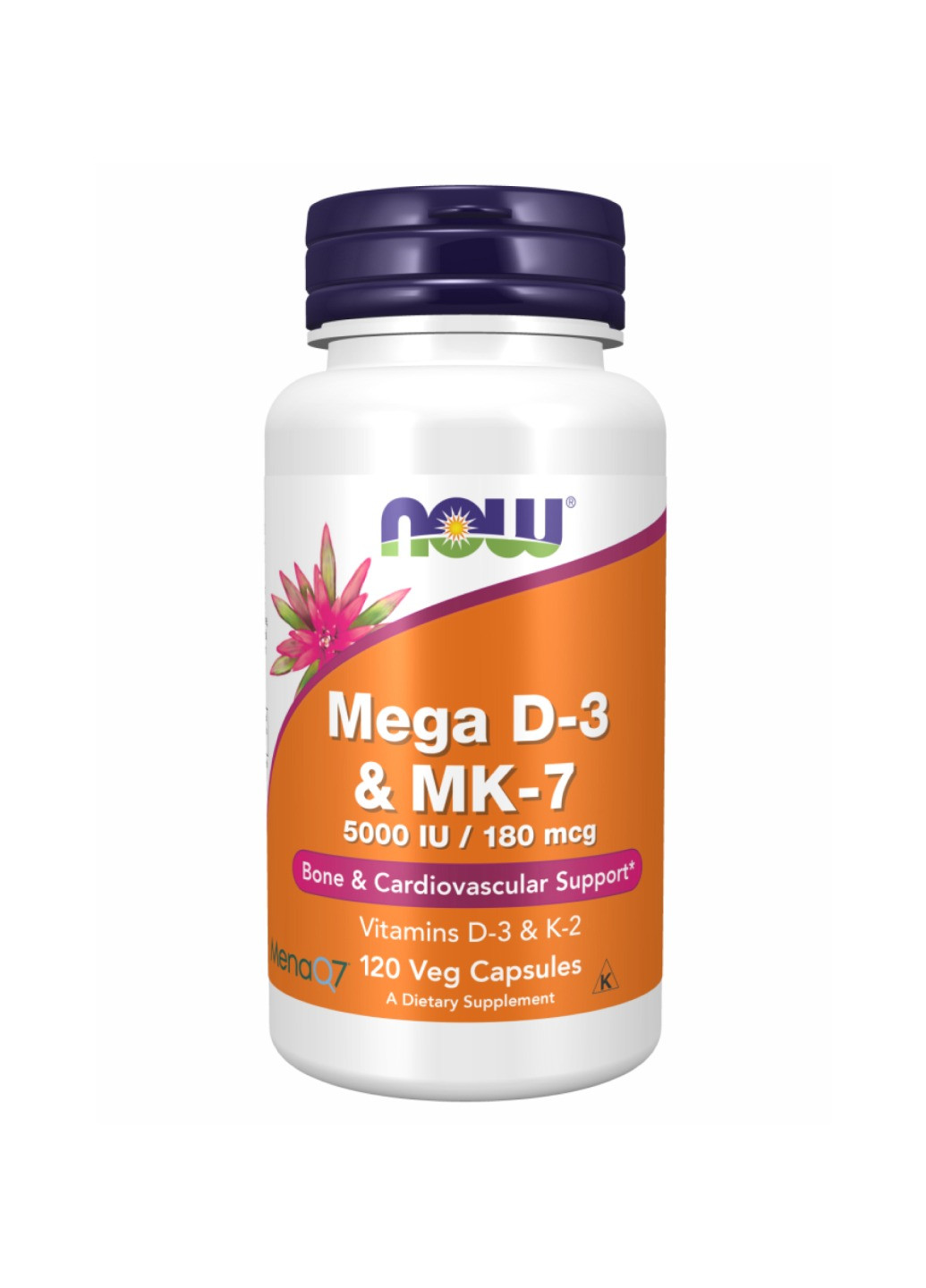 Вітамін D3 та МК-7 MEGA D-3 & MK-7 - 120 vcaps Now Foods (269117633)