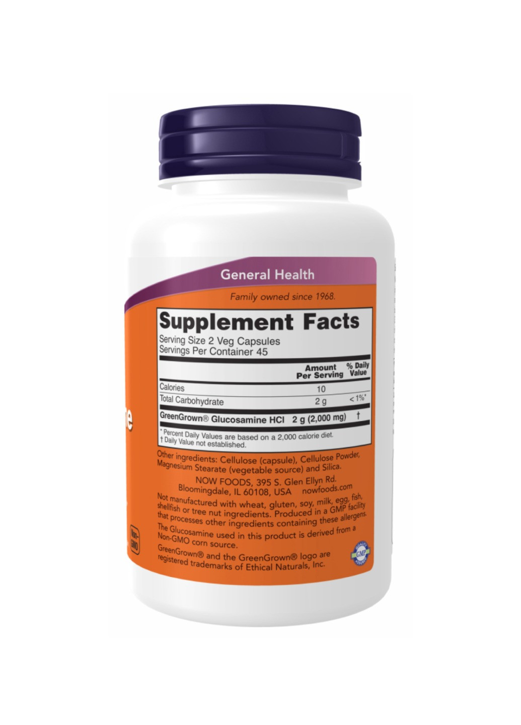 Глюкозамін для суглобів Veg Glucosamine 1000mg - 90 vcaps Now Foods (269117634)