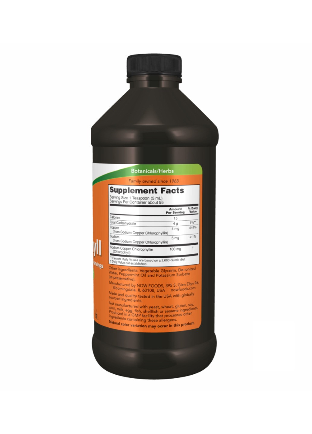 Питний хлорофіл Chlorophyll Liquid Mint - 16 oz Now Foods (269117615)