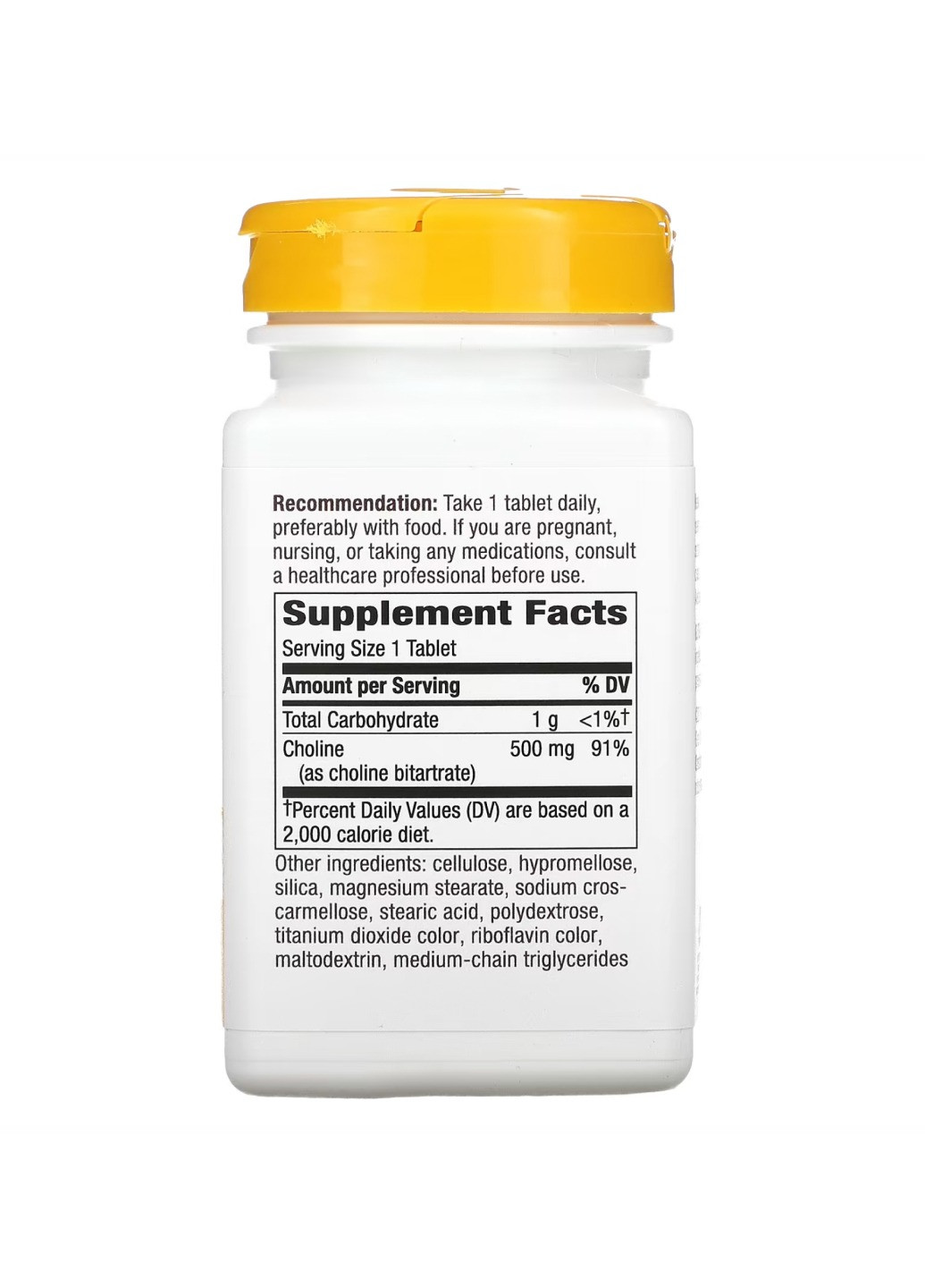 Холін для роботи мозку Choline 500 mg - 100 tabs Nature's Way (269117580)