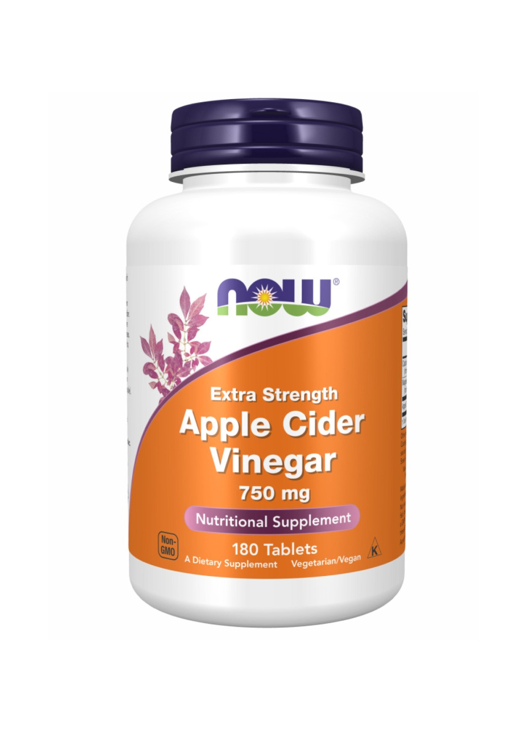 Яблучний органічний оцет для імунітету Apple Cider Vinegar 750 mg - 180 tabs Now Foods (269117630)