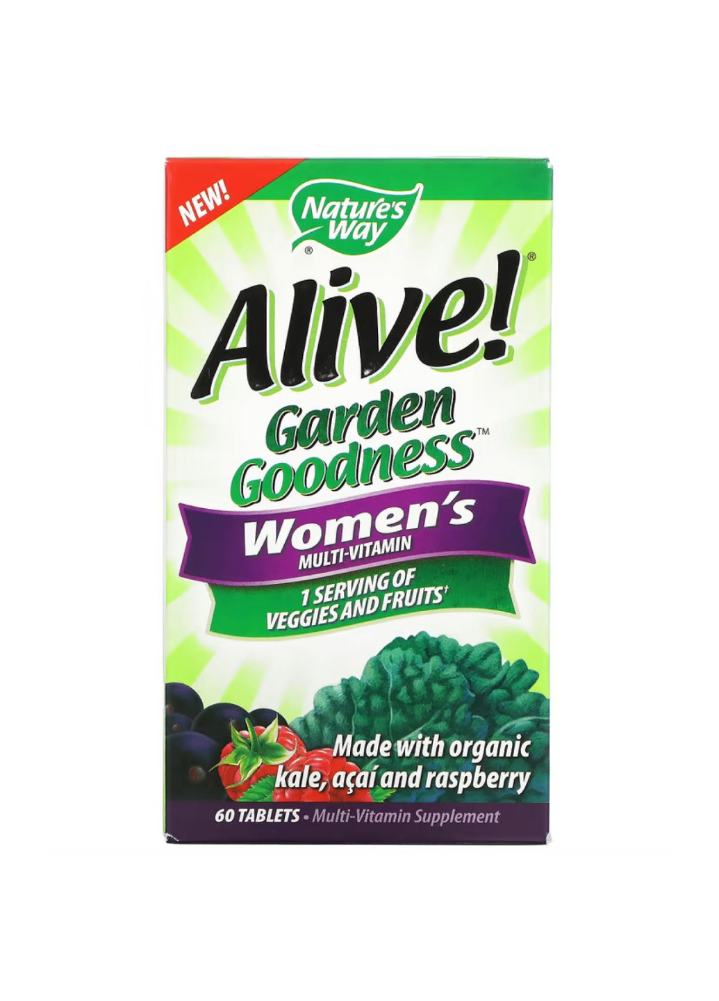 Мультивитамины для женщин Alive Organic Garden Goodness Women - 60 tabs Nature's Way (269117596)