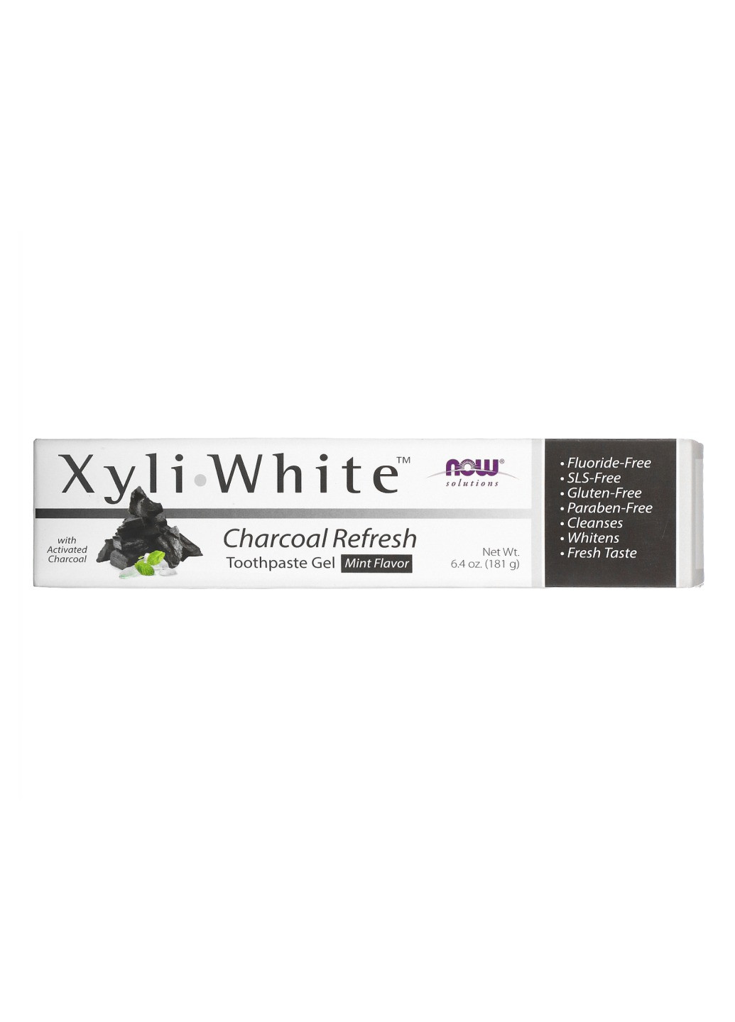 Зубна паста з активованим вугіллям Xyliwhite Charcoal Refresh Toothpaste - 6.4 oz Now Foods (269117632)