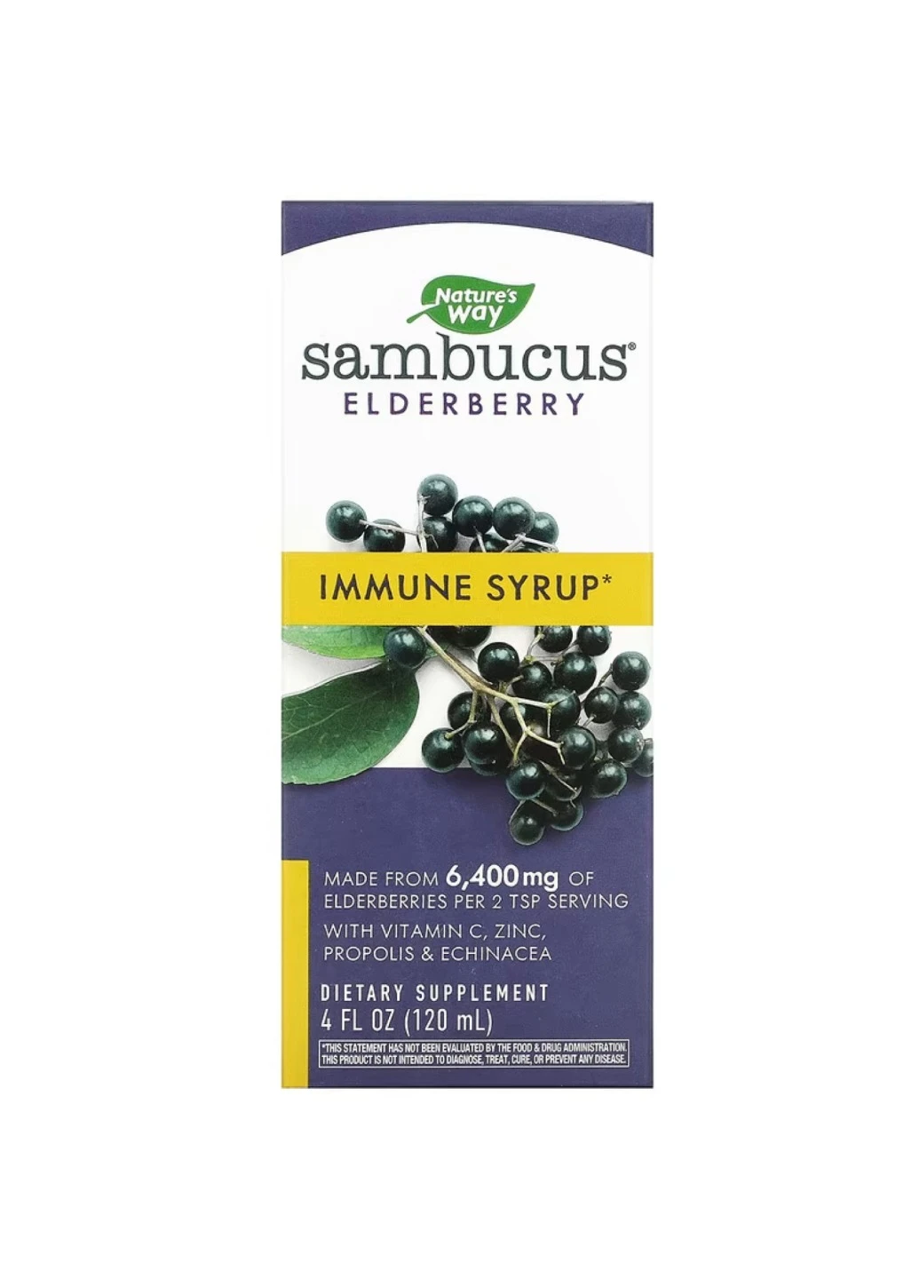Сироп з екстрактом бузини для імунітету Sambucus Immune Syrup - 4 oz Nature's Way (269117581)