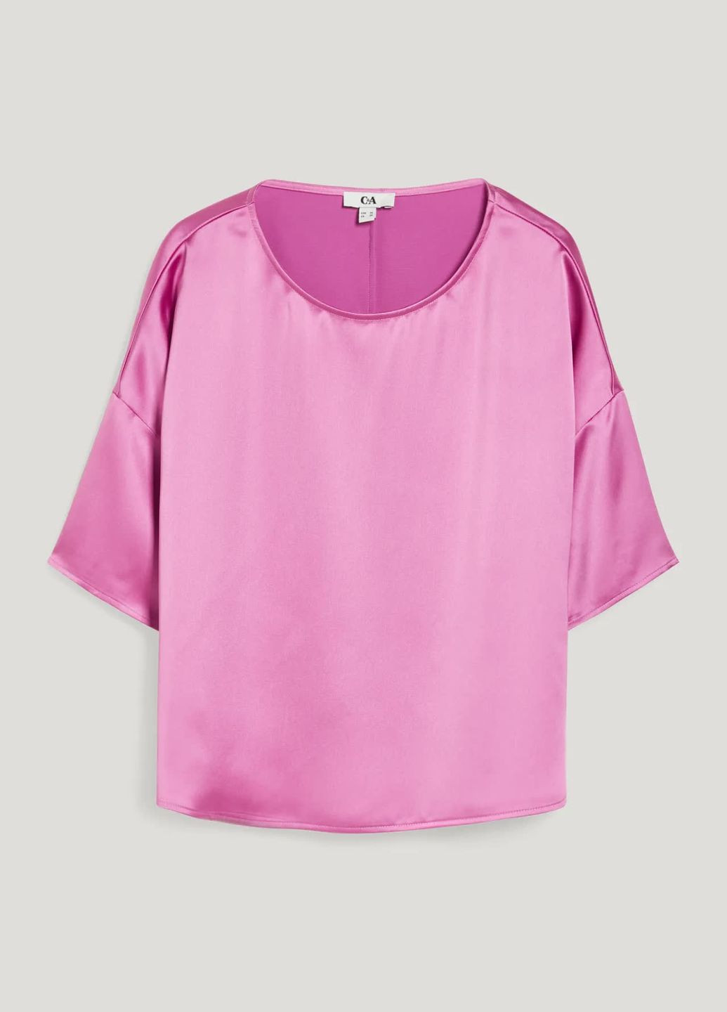 Рожева демісезонна сатинова блуза оверсайз C&A