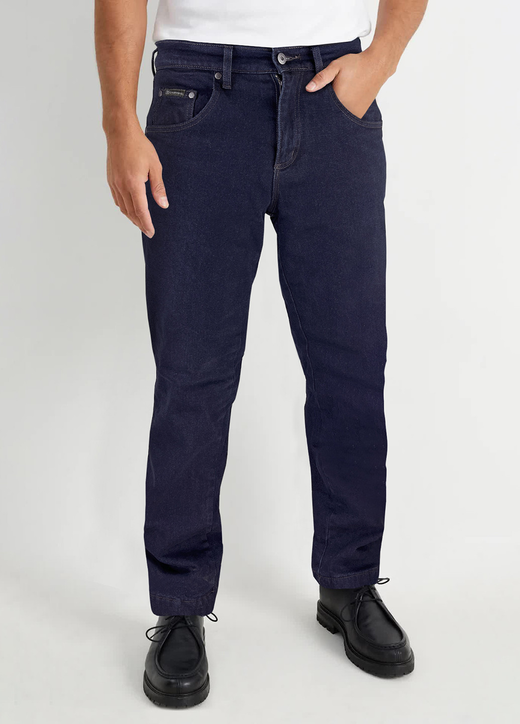 Темно-синие демисезонные джинсы на флисе regular BC