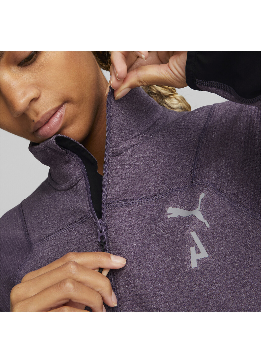 Пуловер SEASONS Trail Running Half-Zip Pullover Women Puma - крій однотонний пурпурний спортивний поліестер, поліпропілен - (269130296)