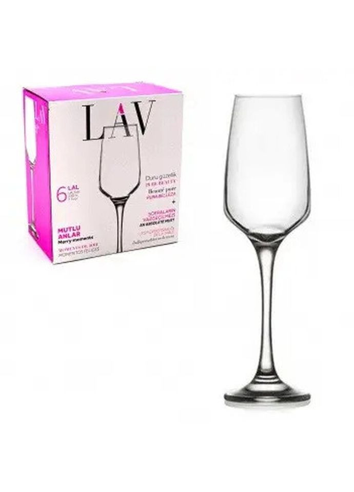 Набор бокалов для шампанского Lal LAL-545F 6 шт 230 мл Lav (269136707)