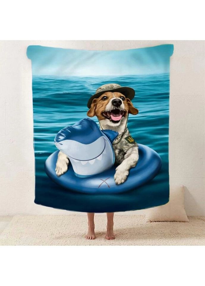 Плед патриотический 3D "Пес Патрон на морi" 2591_B 12118 135х160 см Fashion (269135880)