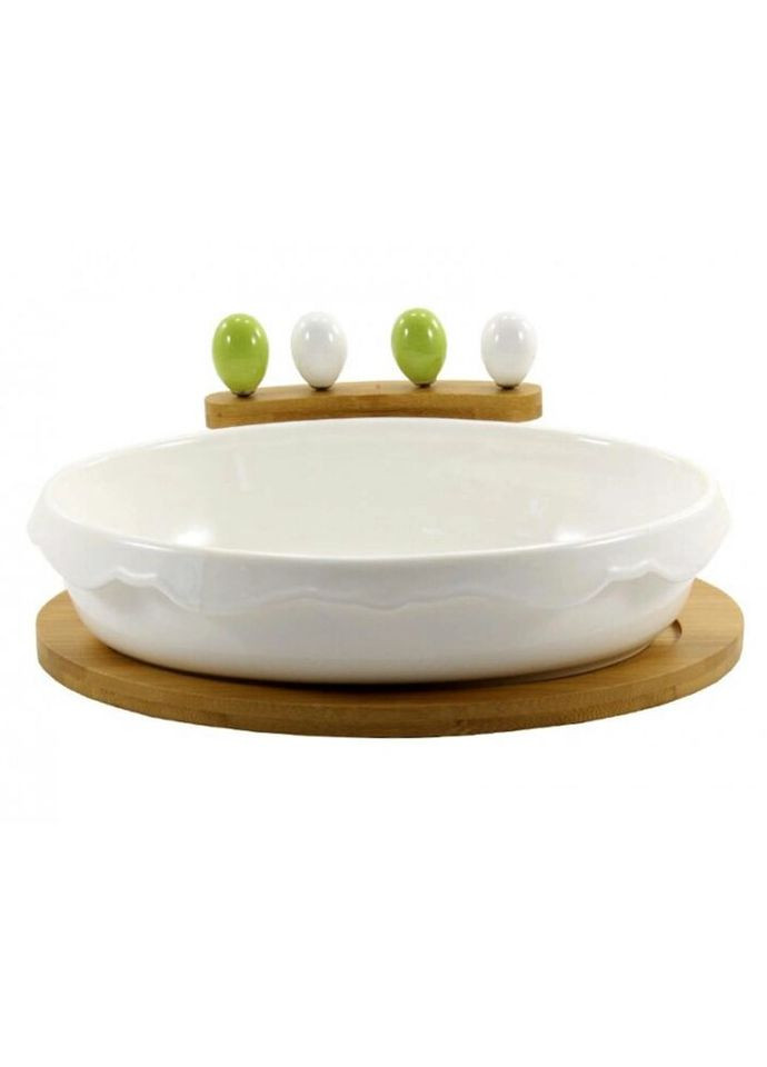 Блюдо на бамбуковій підставці PJ02547 24 см Interos (269135688)