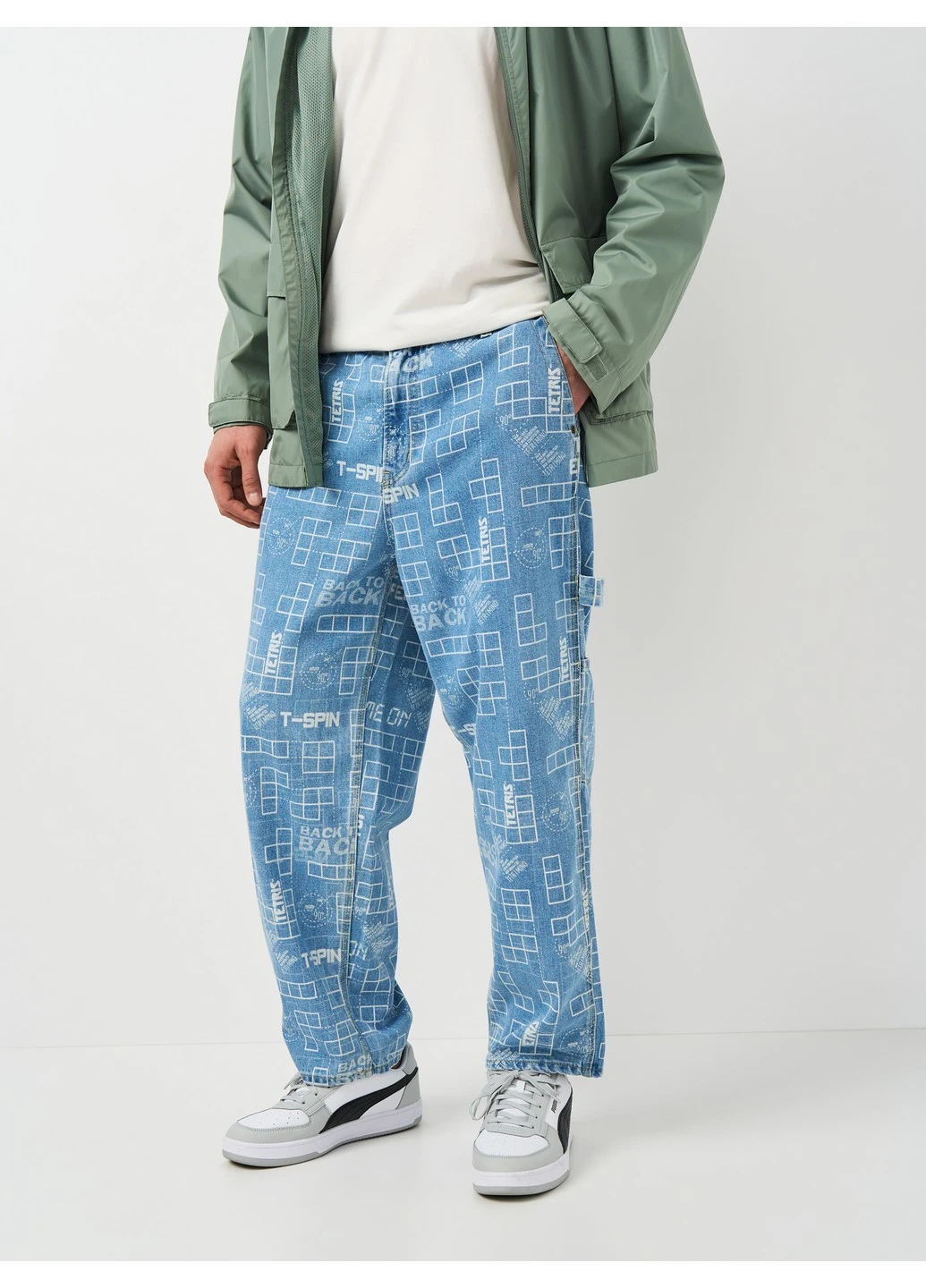Синие демисезонные джинсы H&M