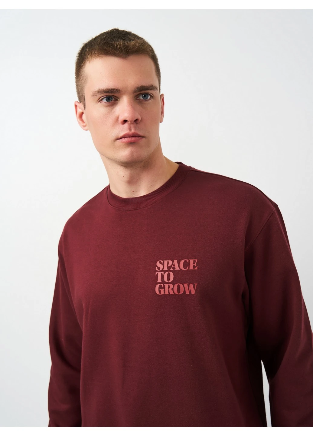 Бордовый свитшот H&M надпись (269241713)