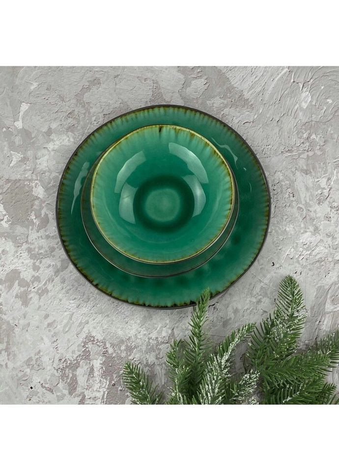 Тарелка Зеленая лагуна JM-1004 21 см Olens (269251506)