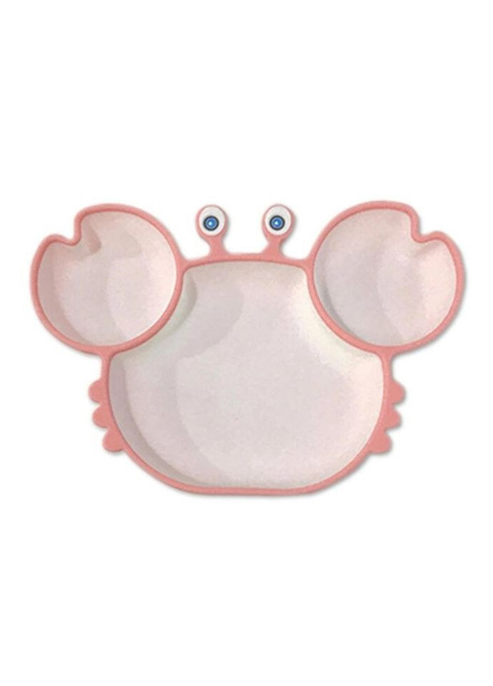 Тарілка дитяча на присосці на 3 секції Краб 6880 15х23 см рожева No Brand (269252254)