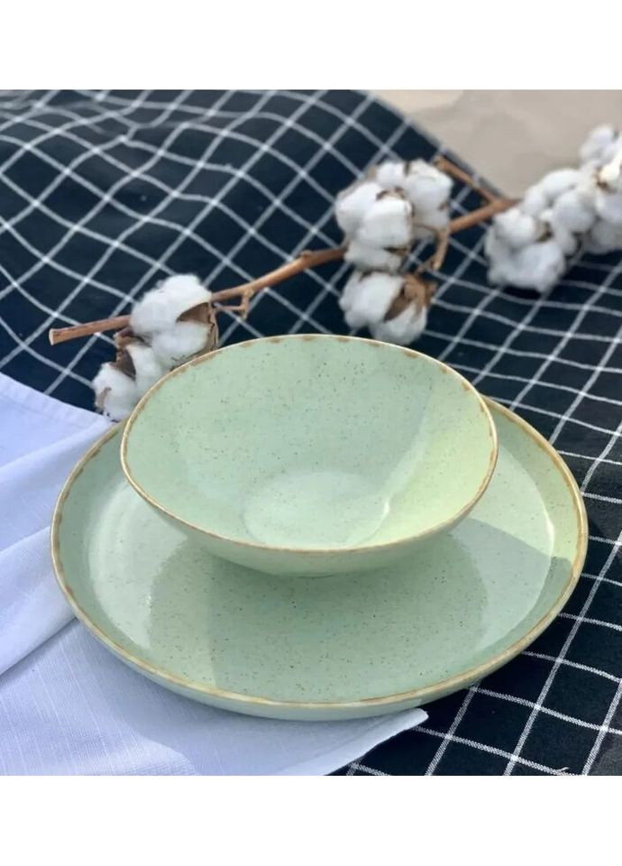 Тарілка обідня Brown Loft Pistachio КЛФ-250 25 см Декор Кераміка (269251951)