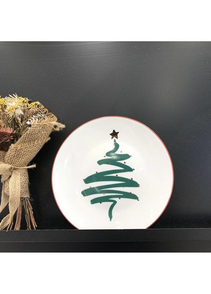 Тарелка десертная Новогодняя Christmas tree 8995 20.6 см No Brand (269252243)