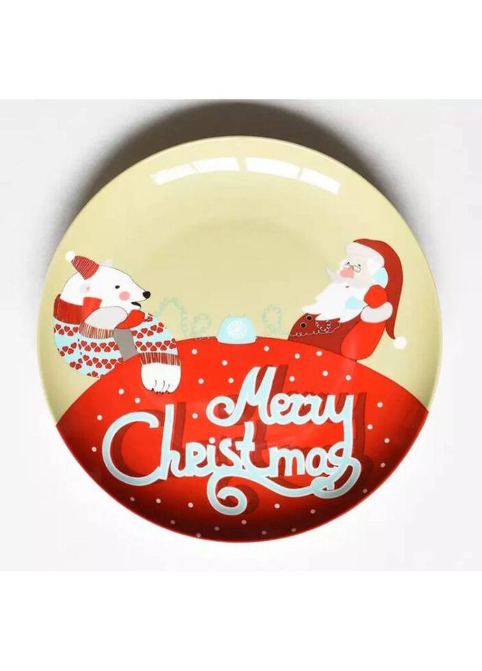 Тарілка десертна Новорічна Merry Christmas 2 9014 20 см No Brand (269252201)