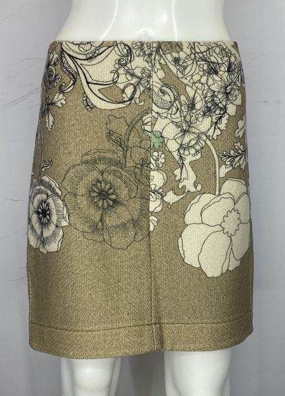 Бежевая коктейльный цветочной расцветки юбка Cacharel карандаш